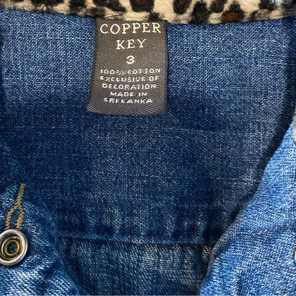 Copper Key Denim Jacket with Leopard Accents, toddler girl size 3 - Picture 5 of 5
